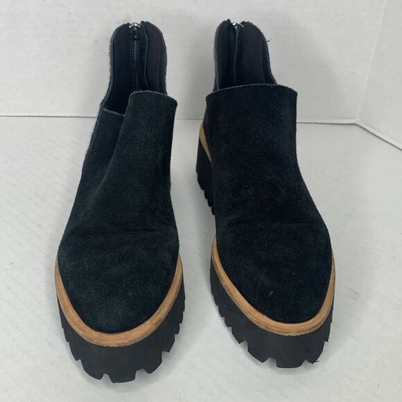 All Black suede calf hair platform threaded booties - Picture 7 of 10